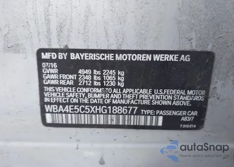 2017 BMW 440I Gran Coupe xDrive from USA, damaged, VIN WBA4E5C5XHG188677